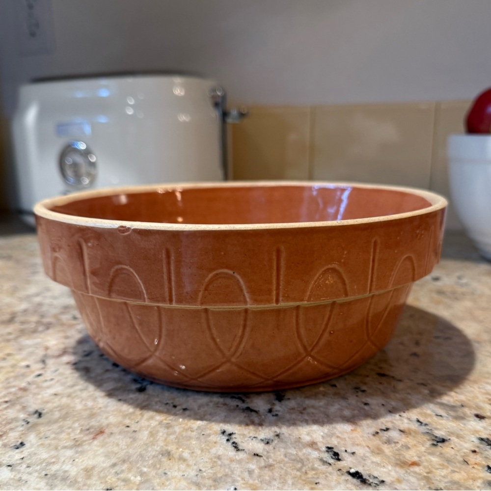 Vintage WATT OVENWARE 8 Pottery Mixing Bowl Stoneware Farmhouse Country Bowl